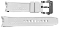 Thumbnail for FKM White Rubber Strap - DAMASCUS Steel Buckle - FKM-WH-DM FKM Rubber Watch Strap, White FKM rubber strap