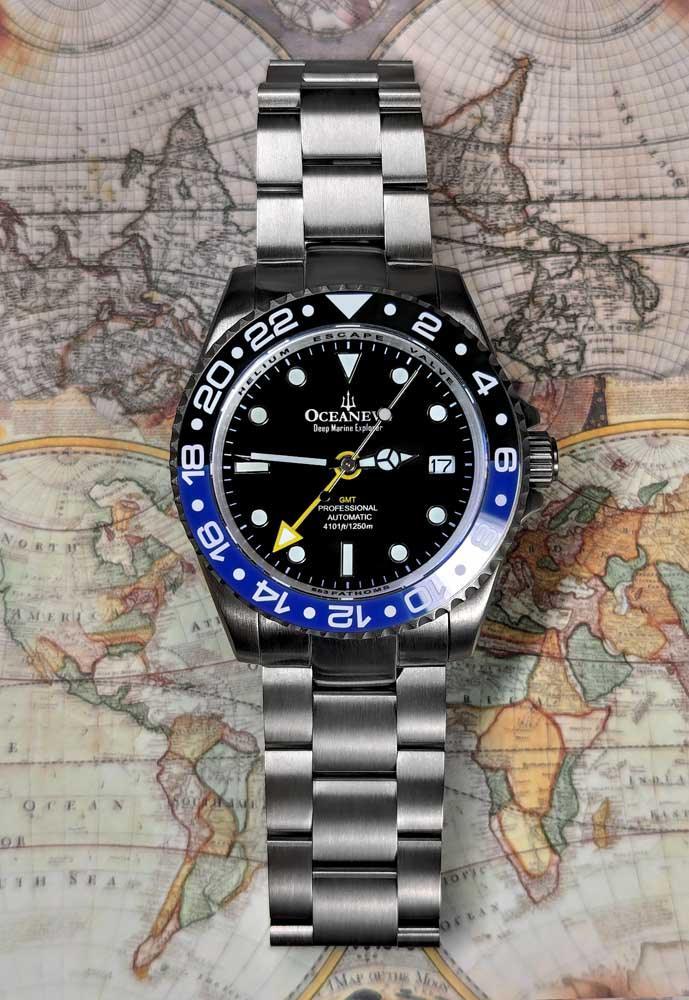 Oceaneva Men's GMT TITANIUM Automatic Deep Marine Explorer