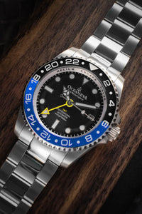 Thumbnail for Oceaneva Men's GMT Automatic Deep Marine Explorer 1250M Pro Diver Black Dial Watch - BK.BL.NH.BK.GMT.ST automatic GMT watch, Automatic watches, Diver GMT, GMT Dive Watch, men's gmt watches