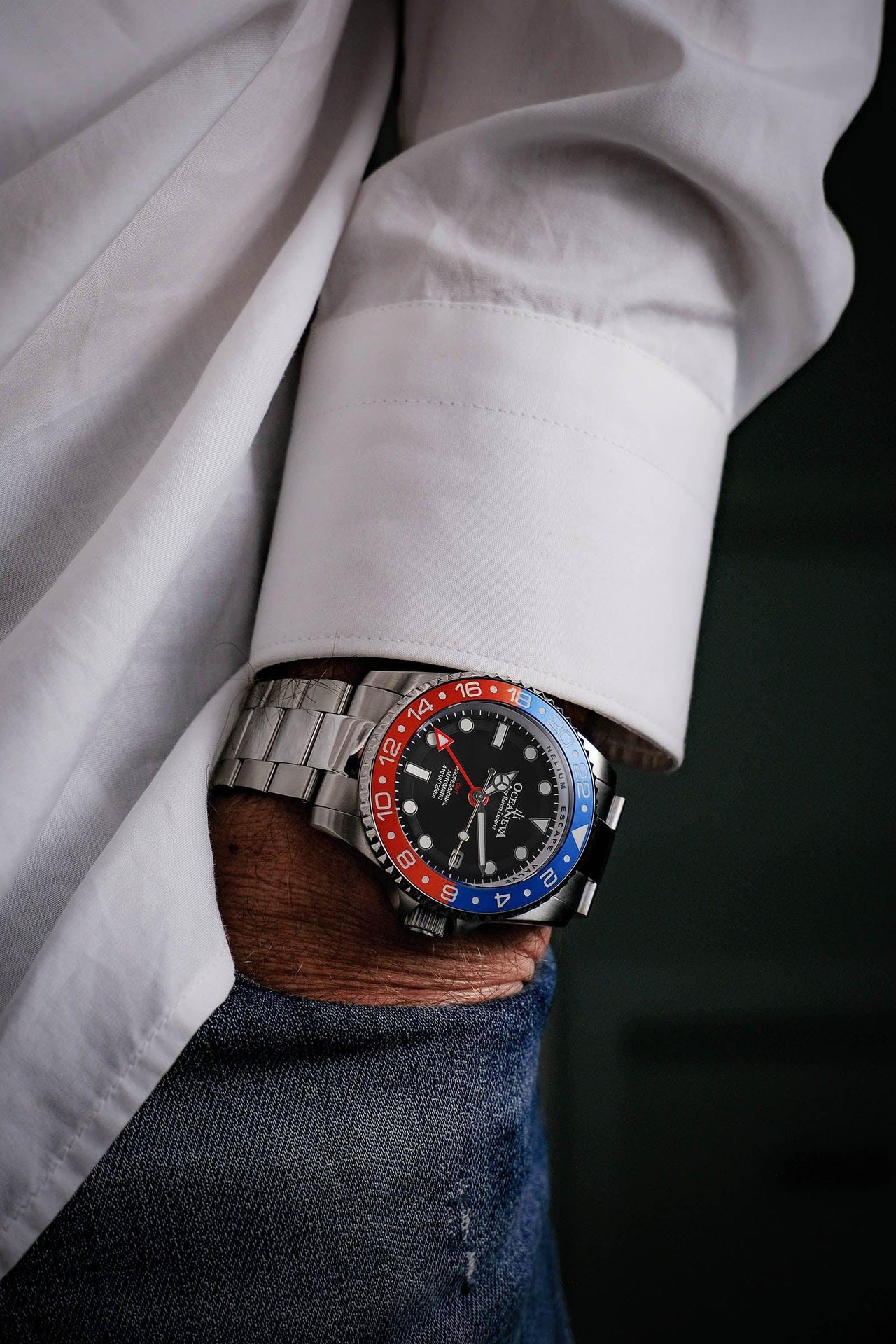 Oceaneva Automatic GMT Watch - Deep Marine Explorer - GMT Watch - BK.RD.NH.BL.GMT.ST automatic GMT watch, Automatic watches, Diver GMT, GMT Dive Watch, men's gmt watches