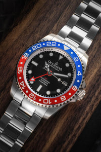 Thumbnail for Oceaneva Automatic GMT Watch - Deep Marine Explorer - GMT Watch - BK.RD.NH.BL.GMT.ST automatic GMT watch, Automatic watches, Diver GMT, GMT Dive Watch, men's gmt watches