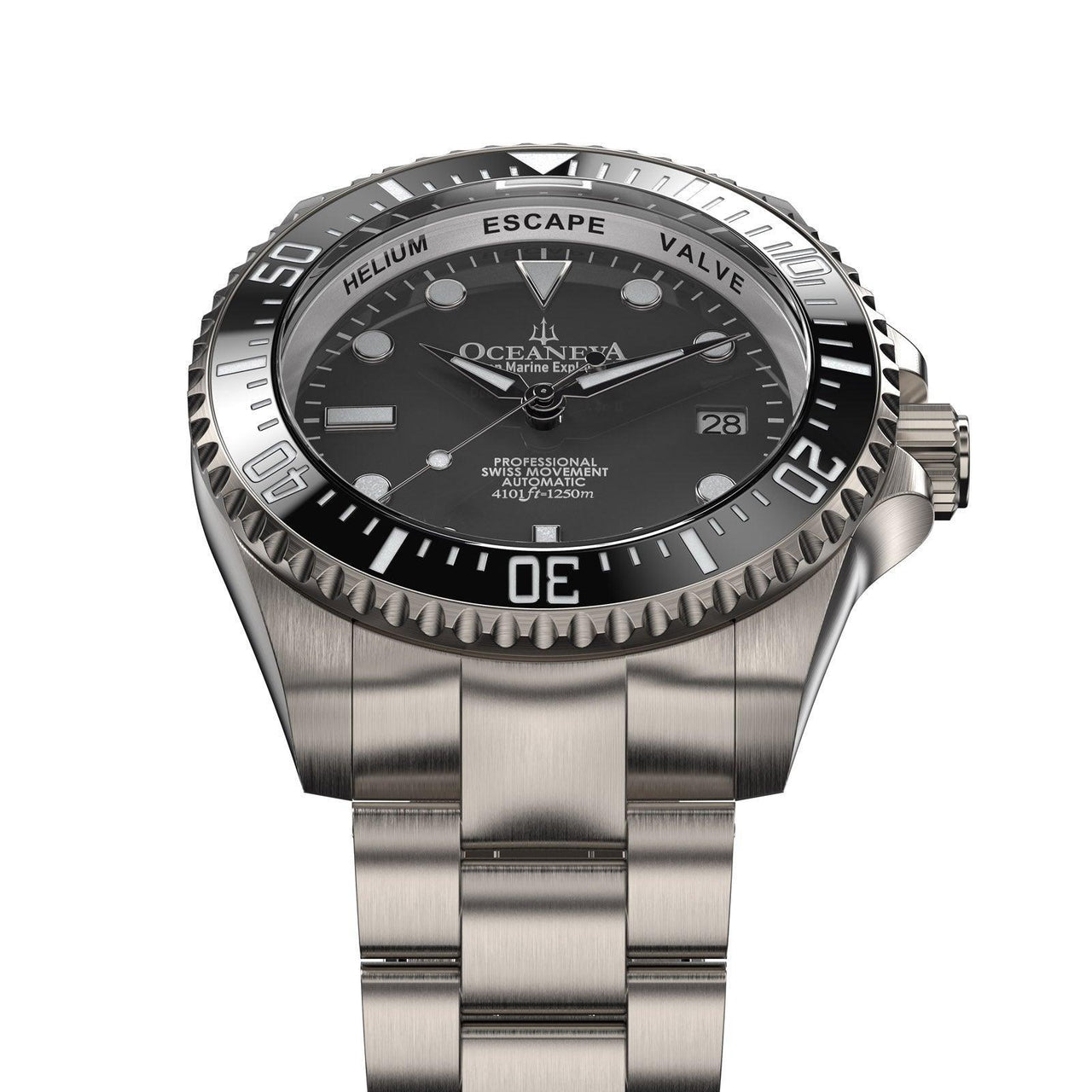 Oceaneva Deep Marine Explorer II Pro Diver Titanium Limited Edition 1250m - BKII200GMGTT Automatic watches, Gray dial watch, mens titanium watch, Titanium Watch, titanium watches for men