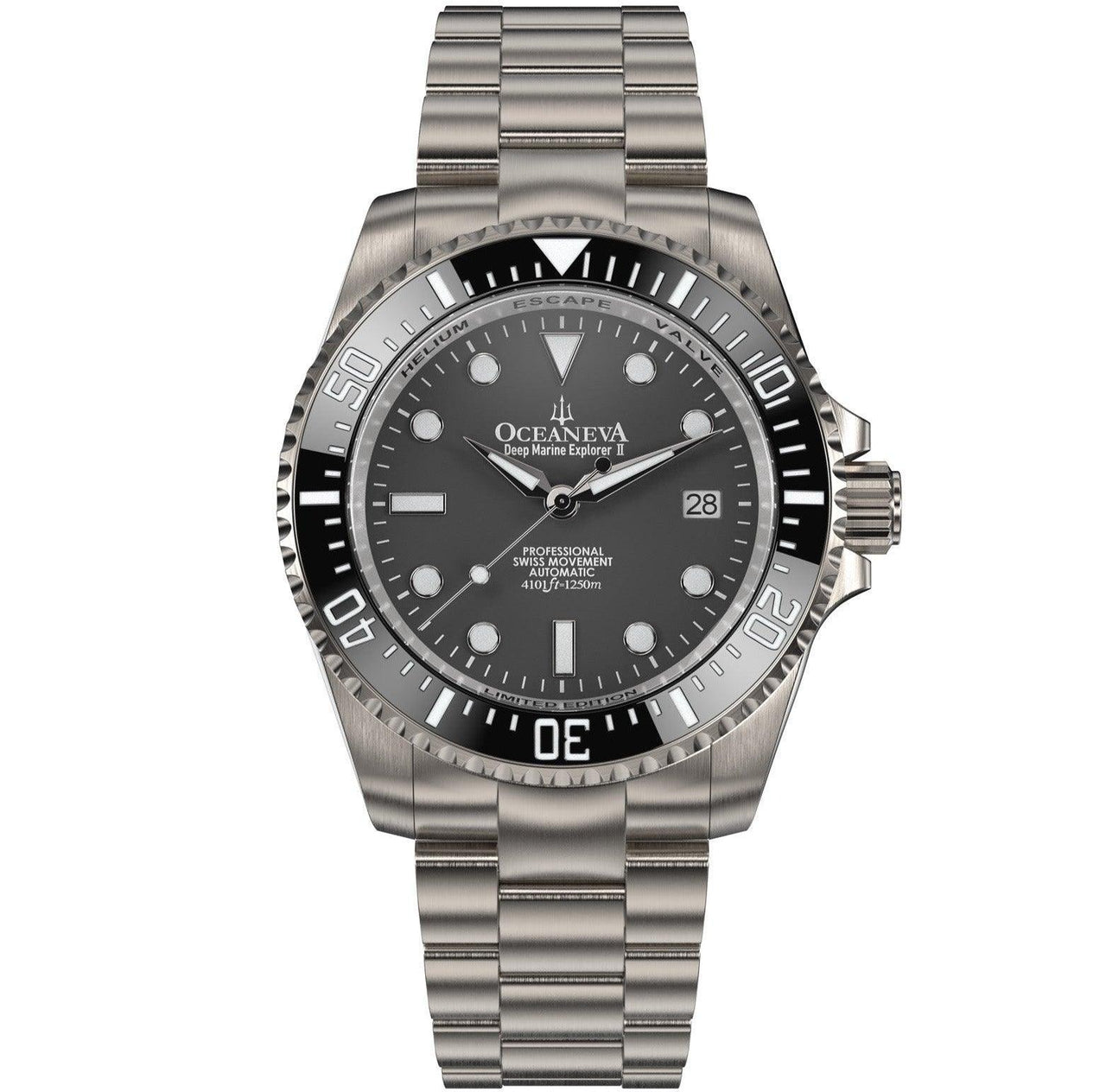 Oceaneva Deep Marine Explorer II Pro Diver Titanium Limited Edition 1250m - BKII200GMGTT Automatic watches, Gray dial watch, mens titanium watch, Titanium Watch, titanium watches for men