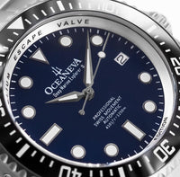 Thumbnail for Oceaneva Men's Deep Marine Explorer II 1250M Titanium Watch Navy Blue - BKII200NBLTT Automatic watches, mens titanium watch, Navy blue dial watch, Titanium Watch, titanium watches for men