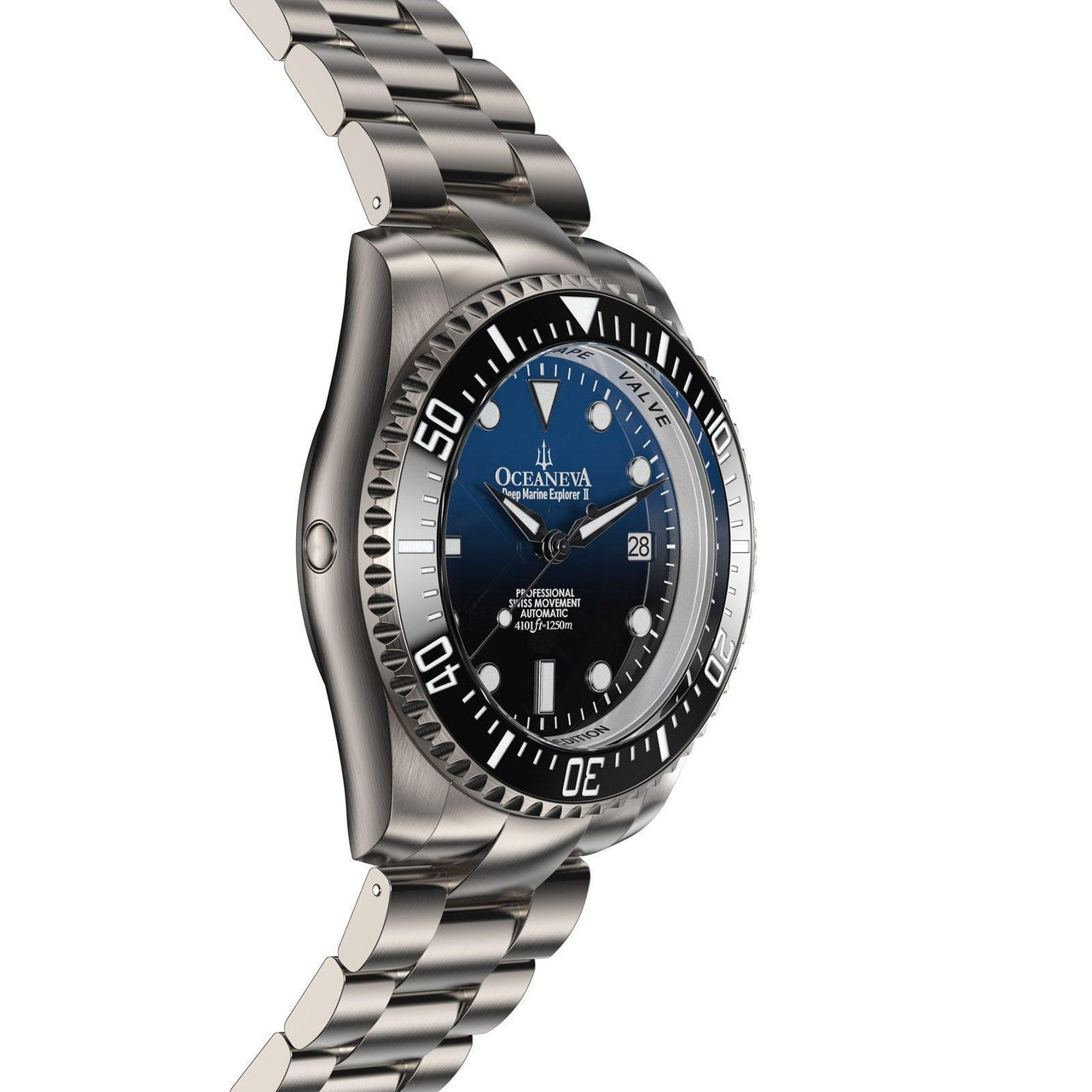 Oceaneva Deep Marine Explorer II1250M Titanium Watch Blue Black - BKIIHBLBTT Automatic watches, Blue and black dial, mens titanium watch, Titanium Watch, titanium watches for men