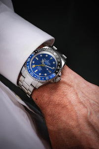 Thumbnail for Oceaneva Men's GMT Automatic Deep Marine Explorer 1250M Pro Diver Blue Dial Watch - BL.BL.NH.BK.GMT.ST automatic GMT watch, Automatic watches, Diver GMT, GMT Dive Watch, men's gmt watches