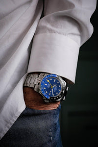 Thumbnail for Oceaneva Men's GMT Automatic Deep Marine Explorer 1250M Pro Diver Blue Dial Watch - BL.BL.NH.BK.GMT.ST automatic GMT watch, Automatic watches, Diver GMT, GMT Dive Watch, men's gmt watches