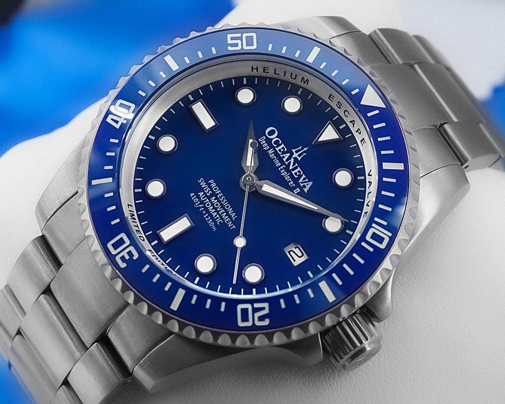 Oceaneva™ Titanium Watches For Men - Deep Marine Explorer - Dive Watch