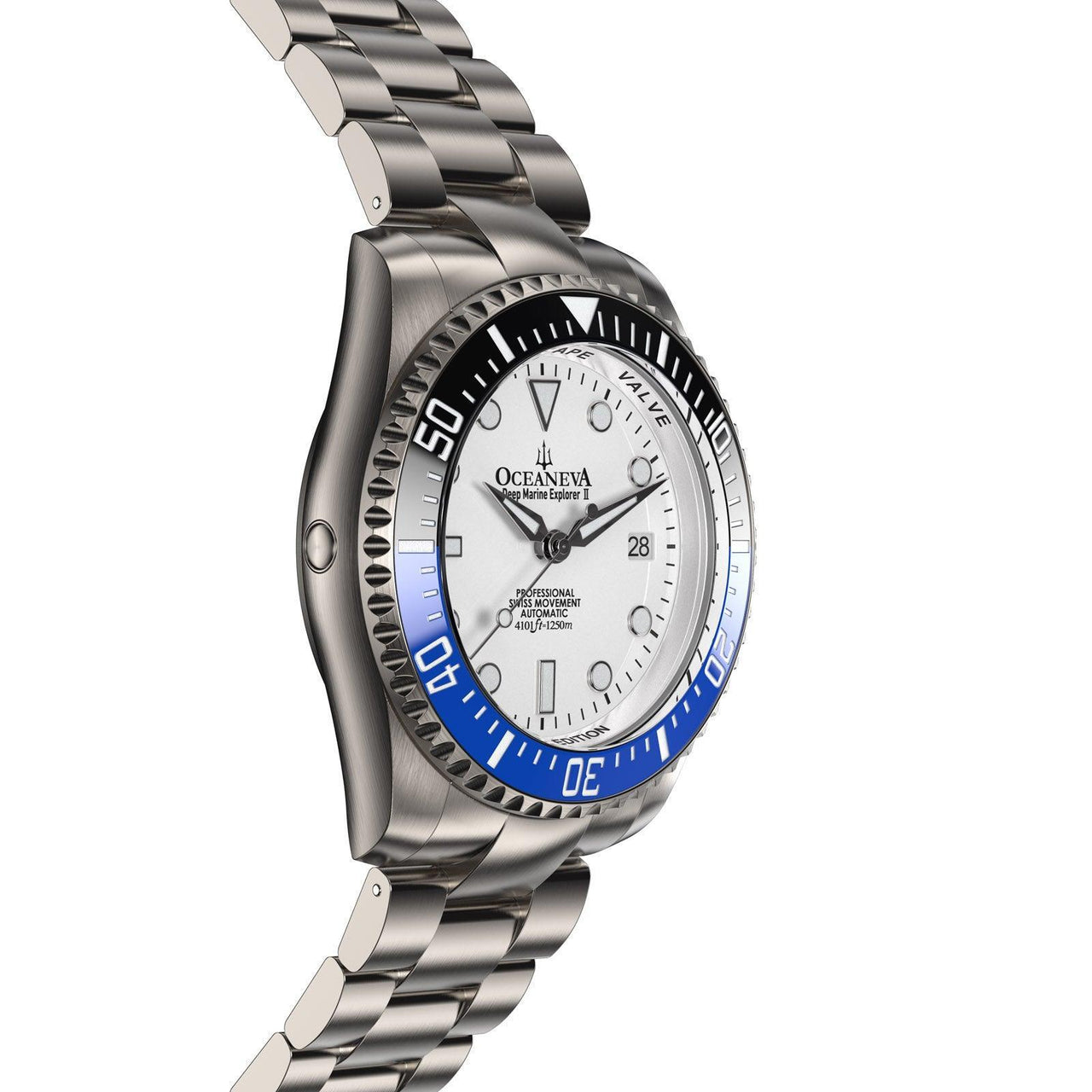 Oceaneva Deep Marine Explorer II Titanium Watch with White Dial - BLIIBK200WHTT Automatic watches, mens titanium watch, Titanium Watch, titanium watches for men, White dial Watch