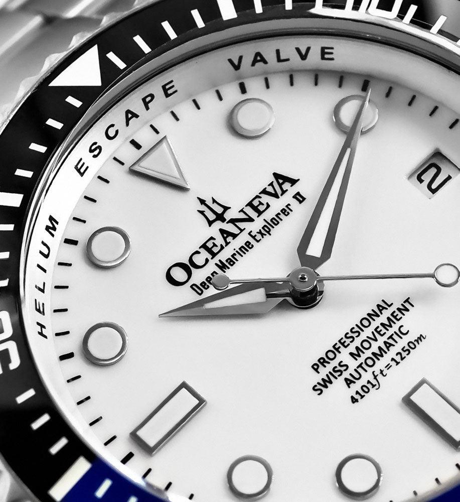 Oceaneva Deep Marine Explorer II Titanium Watch with White Dial - BLIIBK200WHTT Automatic watches, mens titanium watch, Titanium Watch, titanium watches for men, White dial Watch