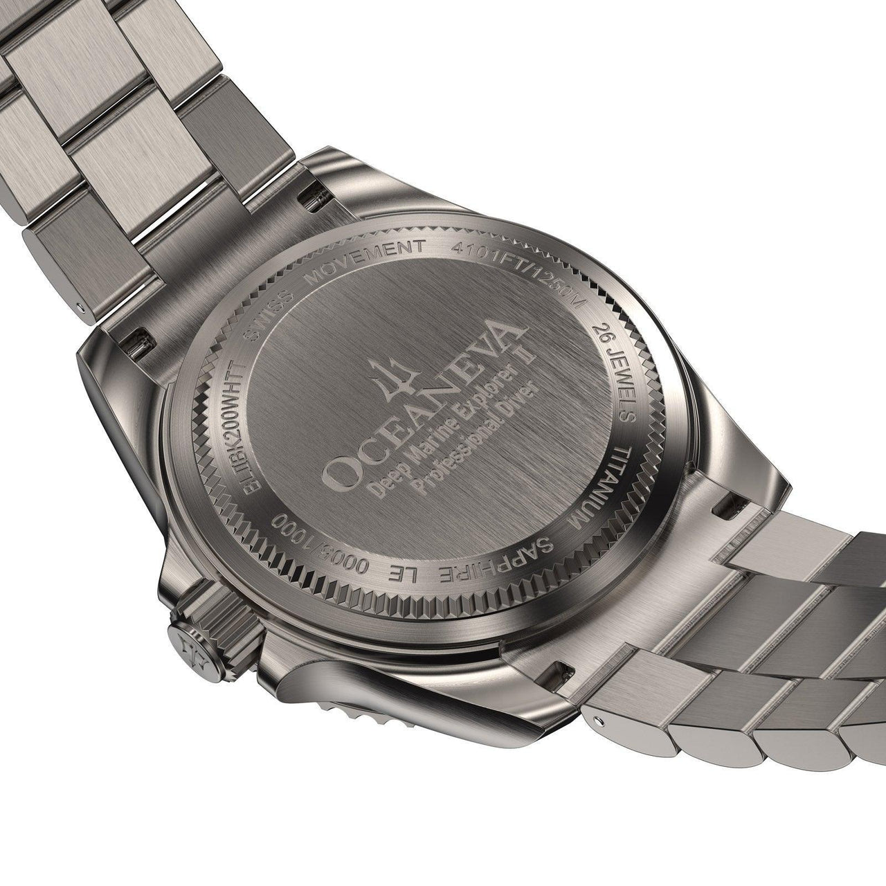 Oceaneva Deep Marine Explorer II Titanium Watch with White Dial - BLIIBK200WHTT Automatic watches, mens titanium watch, Titanium Watch, titanium watches for men, White dial Watch