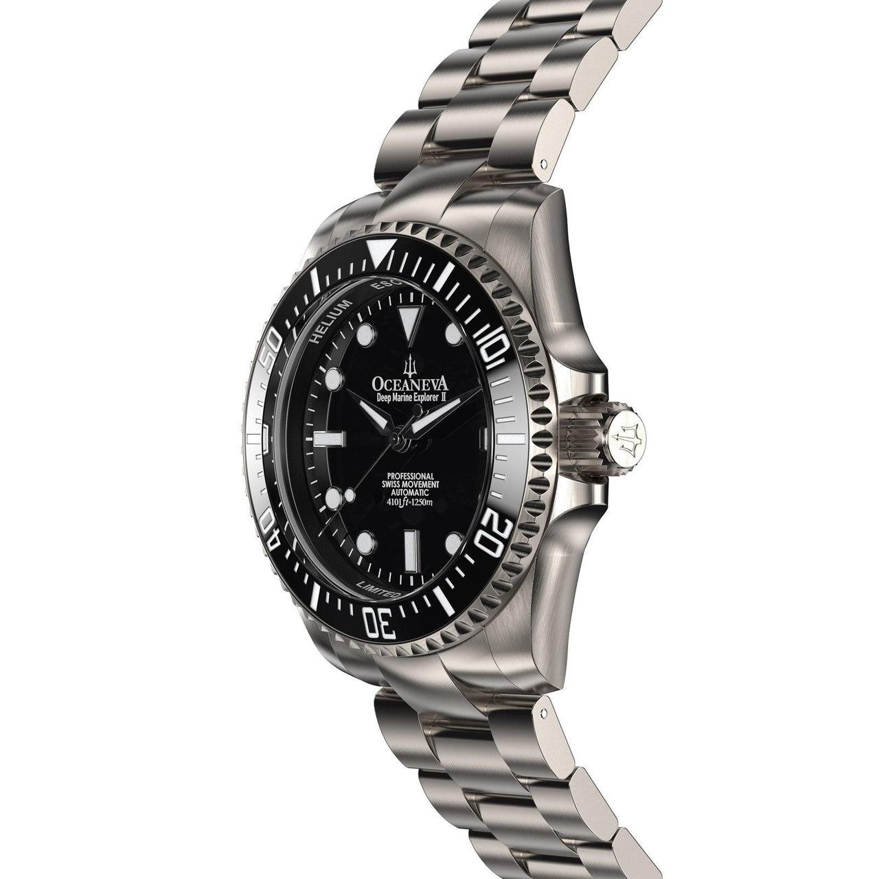 Oceaneva Deep Marine Explorer II - Pro Diver Titanium Limited Edition 1250m - BKII200BKTT Automatic watches, black dial watch, mens titanium watch, Titanium Watch, titanium watches for men