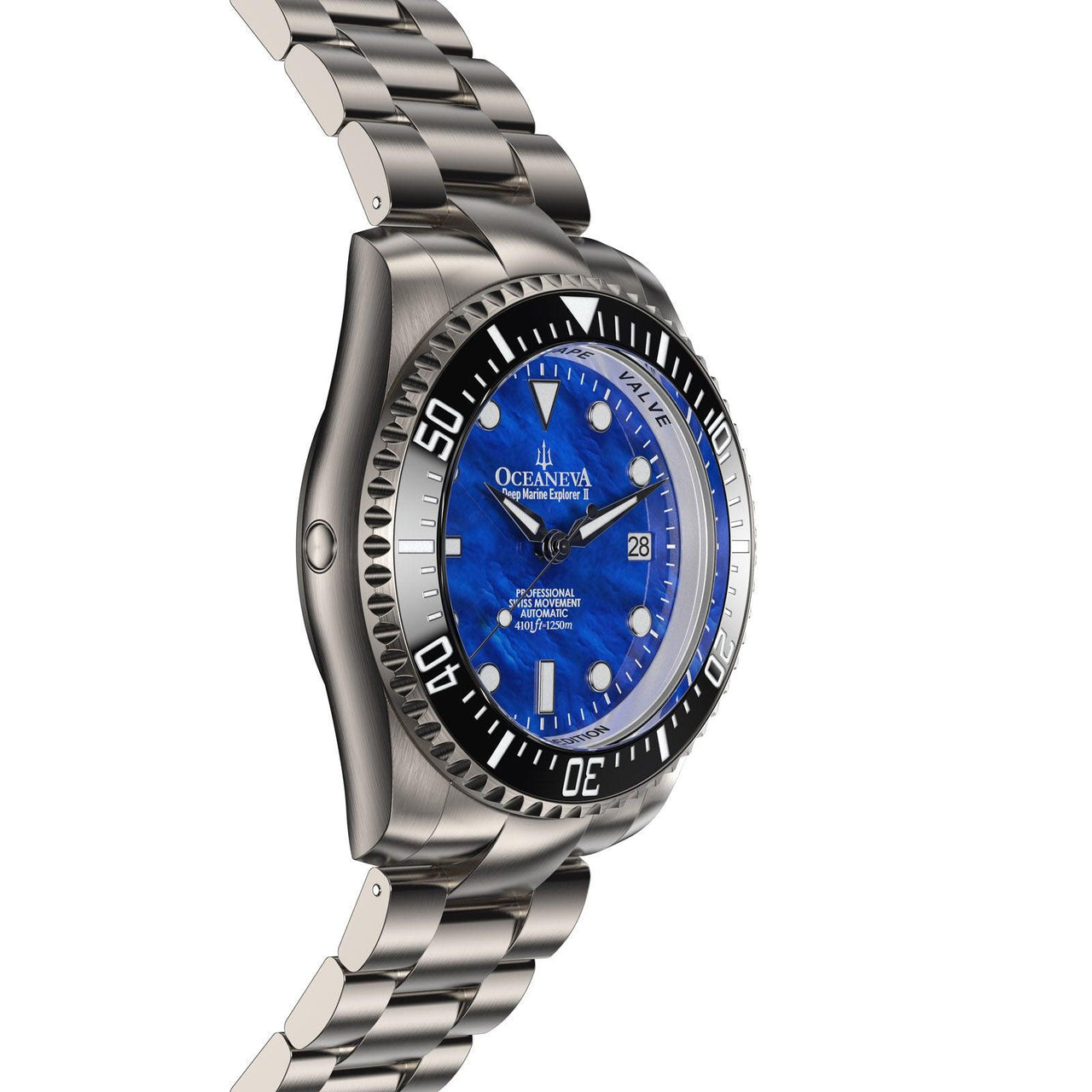 Oceaneva Deep Marine Explorer II Titanium Limited Edition 1250M - BKII200BLMOPTT Automatic watches, Blue mother of pearl dial watch, mens titanium watch, Titanium Watch, titanium watches for men