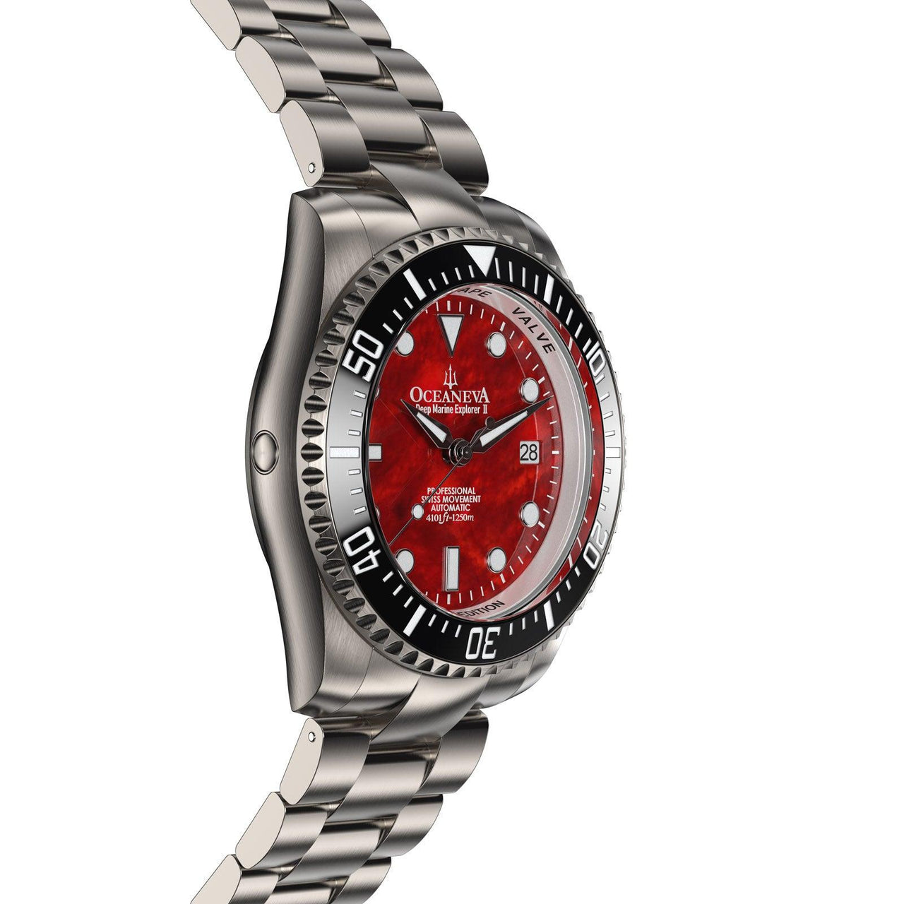 Oceaneva Deep Marine Explorer II Titanium Limited Edition - BKII200RDMOPTT Automatic watches, mens titanium watch, Red dial watch, Titanium Watch, titanium watches for men