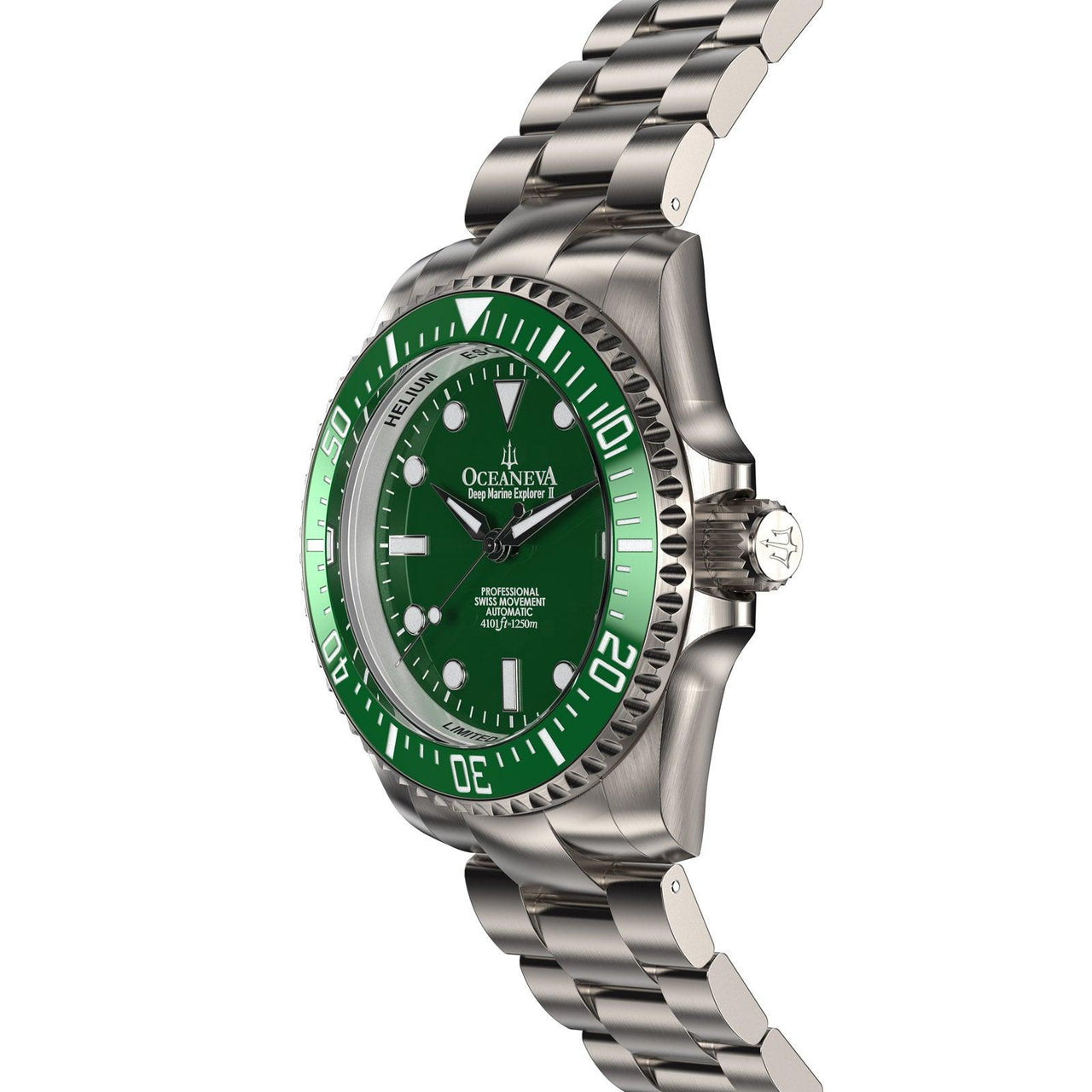 Oceaneva Deep Marine Explorer II Titanium Limited Edition - Green Dial - GRII200GRTT Automatic watches, Green dial watch, mens titanium watch, Titanium Watch, titanium watches for men