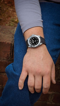 Thumbnail for Oceaneva Men's Deep Marine Explorer II 1250m Damascus Steel Watch Rubber Strap - DM200BK Automatic watches, damascus steel, Damascus steel dive watch, Damascus Steel Watch, Diver watch