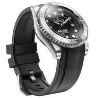 Thumbnail for Oceaneva Mens Deep Marine Explorer II Black Damascus Steel Dial Watch - DM200BKDM Automatic watches, Black FKM rubber strap, damascus steel, Damascus Steel Watch, Diver watch