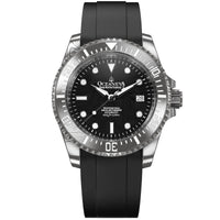 Thumbnail for Oceaneva Mens Deep Marine Explorer II Black Damascus Steel Dial Watch - DM200BKDM Automatic watches, Black FKM rubber strap, damascus steel, Damascus Steel Watch, Diver watch