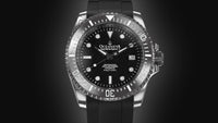 Thumbnail for Oceaneva Mens Deep Marine Explorer II Black Damascus Steel Dial Watch - DM200BKDM Automatic watches, Black FKM rubber strap, damascus steel, Damascus Steel Watch, Diver watch