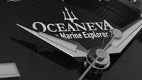 Thumbnail for Oceaneva Mens Deep Marine Explorer II Black Damascus Steel Dial Watch - DM200BKDM Automatic watches, Black FKM rubber strap, damascus steel, Damascus Steel Watch, Diver watch