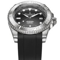 Thumbnail for Oceaneva Mens Deep Marine Explorer II Black Damascus Steel Dial Watch - DM200BKDM Automatic watches, Black FKM rubber strap, damascus steel, Damascus Steel Watch, Diver watch