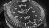 Thumbnail for Oceaneva Mens Deep Marine Explorer II Black Damascus Steel Dial Watch - DM200BKDM Automatic watches, Black FKM rubber strap, damascus steel, Damascus Steel Watch, Diver watch