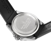 Thumbnail for Oceaneva Mens Deep Marine Explorer II Damascus Steel Watch Blue Dial - DM200BL-BlackStrap Automatic watches, Black FKM rubber strap, damascus steel, Damascus Steel Watch, Diver watch