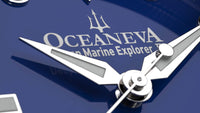 Thumbnail for Oceaneva Mens Deep Marine Explorer II Damascus Steel Watch Blue Dial - DM200BL-BlackStrap Automatic watches, Black FKM rubber strap, damascus steel, Damascus Steel Watch, Diver watch