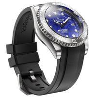 Thumbnail for Oceaneva Mens Deep Marine Explorer II Blue Damascus Steel Dial Watch Rubber - DM200BLDM Automatic watches, Black FKM rubber strap, damascus steel, Damascus Steel Watch, Diver watch