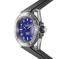Thumbnail for Oceaneva Mens Deep Marine Explorer II Blue Damascus Steel Dial Watch Rubber - DM200BLDM Automatic watches, Black FKM rubber strap, damascus steel, Damascus Steel Watch, Diver watch