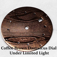 Thumbnail for Oceaneva Mens Deep Marine Explorer II Coffee Brown Damascus Steel Dial Watch Rubber - DM200CFDM Automatic watches, Black FKM rubber strap, damascus steel, Damascus Steel Watch, Diver watch