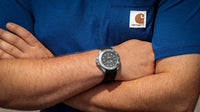 Thumbnail for Oceaneva Mens Deep Marine Explorer II Damascus Steel Dial Watch Rubber - DM200DM Automatic watches, Black FKM rubber strap, damascus steel, Damascus Steel Watch, Diver watch