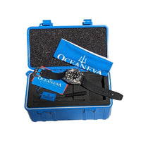 Thumbnail for Oceaneva Mens Deep Marine Explorer II Damascus Steel Dial Watch Rubber - DM200DM Automatic watches, Black FKM rubber strap, damascus steel, Damascus Steel Watch, Diver watch