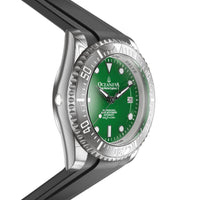 Thumbnail for Oceaneva Mens Deep Marine Explorer II Damascus Steel Watch Green Dial - DM200GR Automatic watches, Black FKM rubber strap, damascus steel, Damascus Steel Watch, Diver watch