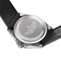 Thumbnail for Oceaneva Mens Deep Marine Explorer II Damascus Steel Watch Red Dial - DM200RD Automatic watches, Black FKM rubber strap, damascus steel, Damascus Steel Watch, Diver watch