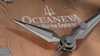 Thumbnail for Oceaneva Mens Deep Marine Explorer II Rose Gold Damascus Steel Dial Watch Rubber - DM200RGDM Automatic watches, Black FKM rubber strap, damascus steel, Damascus Steel Watch, Diver watch