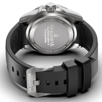 Thumbnail for Oceaneva Mens Deep Marine Explorer II Rose Gold Damascus Steel Dial Watch Rubber - DM200RGDM Automatic watches, Black FKM rubber strap, damascus steel, Damascus Steel Watch, Diver watch