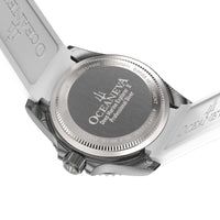 Thumbnail for Oceaneva Mens Deep Marine Explorer II White Dial Damascus Steel Watch - DM200WH Automatic watches, damascus steel, Damascus Steel Watch, Diver watch, White FKM rubber strap