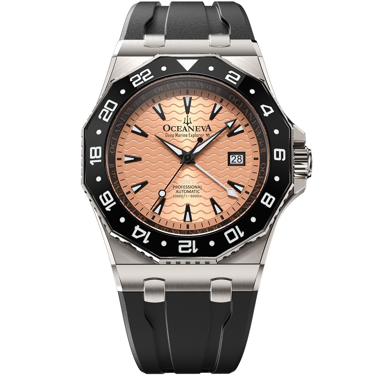 Oceaneva Dodeca-Trench 6000m Grade 5 Titanium Copper Salmon GMT