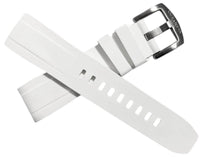 Thumbnail for FKM White Rubber Strap - BRUSHED Steel Buckle - FKM-WH-BR FKM Rubber Watch Strap, White FKM rubber strap