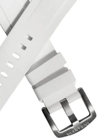 Thumbnail for FKM White Rubber Strap - BRUSHED Steel Buckle - FKM-WH-BR FKM Rubber Watch Strap, White FKM rubber strap