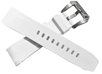 Thumbnail for FKM White Rubber Strap - DAMASCUS Steel Buckle - FKM-WH-DM FKM Rubber Watch Strap, White FKM rubber strap