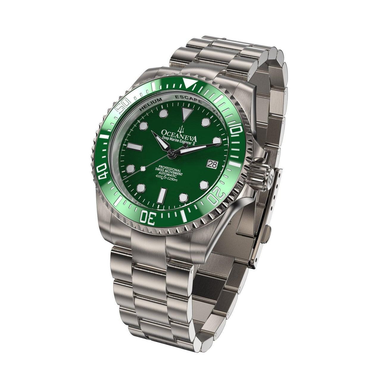 Oceaneva Deep Marine Explorer II Titanium Limited Edition - Green Dial - GRII200GRTT Automatic watches, Green dial watch, mens titanium watch, Titanium Watch, titanium watches for men