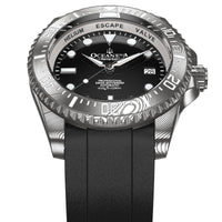 Thumbnail for Oceaneva Men's Deep Marine Explorer II 1250m Damascus Steel Watch Rubber Strap - DM200BK Automatic watches, damascus steel, Damascus steel dive watch, Damascus Steel Watch, Diver watch