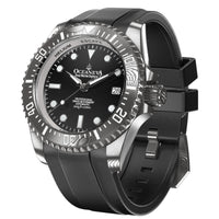 Thumbnail for Oceaneva Men's Deep Marine Explorer II 1250m Damascus Steel Watch Rubber Strap - DM200BK Automatic watches, damascus steel, Damascus steel dive watch, Damascus Steel Watch, Diver watch