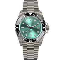 Thumbnail for Oceaneva Men's Deep Marine Explorer II 1250M Titanium Watch Aquamarine Burst Dial - BKII200AQTT Automatic watches, mens titanium watch, mint dial watches, Titanium Watch, titanium watches for men