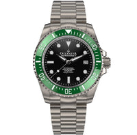 Thumbnail for Oceaneva Men's Deep Marine Explorer II 1250M Titanium Watch Black and Green - GRII200BKTT Automatic watches, black dial watch, mens titanium watch, Titanium Watch, titanium watches for men