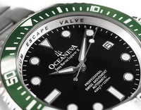 Thumbnail for Oceaneva Men's Deep Marine Explorer II 1250M Titanium Watch Black and Green - GRII200BKTT Automatic watches, black dial watch, mens titanium watch, Titanium Watch, titanium watches for men