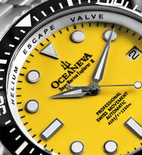 Thumbnail for Oceaneva Men's Deep Marine Explorer II 1250M Titanium Watch Yellow - BKII200YLTT Automatic watches, mens titanium watch, Titanium Watch, titanium watches for men, yellow dial watch