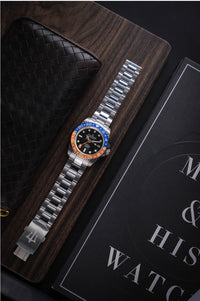 Thumbnail for Oceaneva Men's GMT Automatic Deep Marine Explorer 1250M Pro Diver Blue Orange Bezel Watch - BK.BL.NH.OY.GMT.ST automatic GMT watch, Automatic watches, Diver GMT, GMT Dive Watch, v